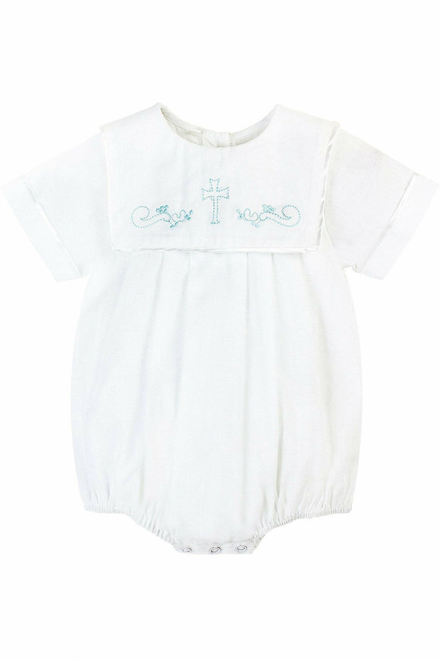 Boys Christening Hand Embroidered Cross Outfit+ Bonnet