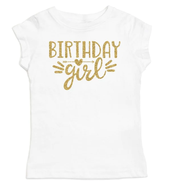 BIRTHDAY GIRL DOODLE S/S SHIRT - WHITE
