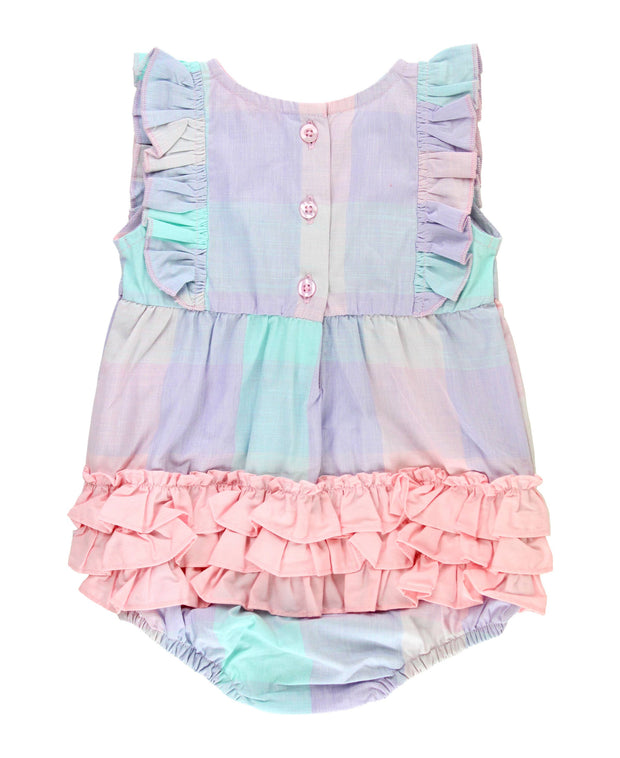 Cotton Candy Plaid Classic Ruffle Romper