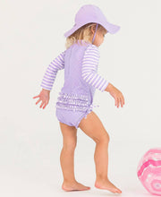 Lavender Heart Polka Dot Long Sleeve One Piece Rash Guard