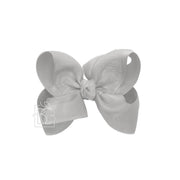 LAYERED ORGANZA/GROSGRAIN BOW ON CLIP