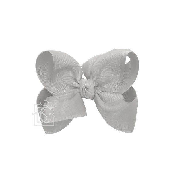 LAYERED ORGANZA/GROSGRAIN BOW ON CLIP