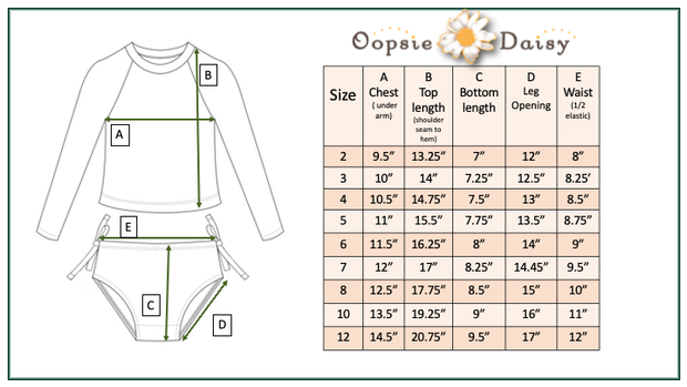 Kids Pastel Star Fish Long Sleeve Ruffle Rash Guard Swimsuit
