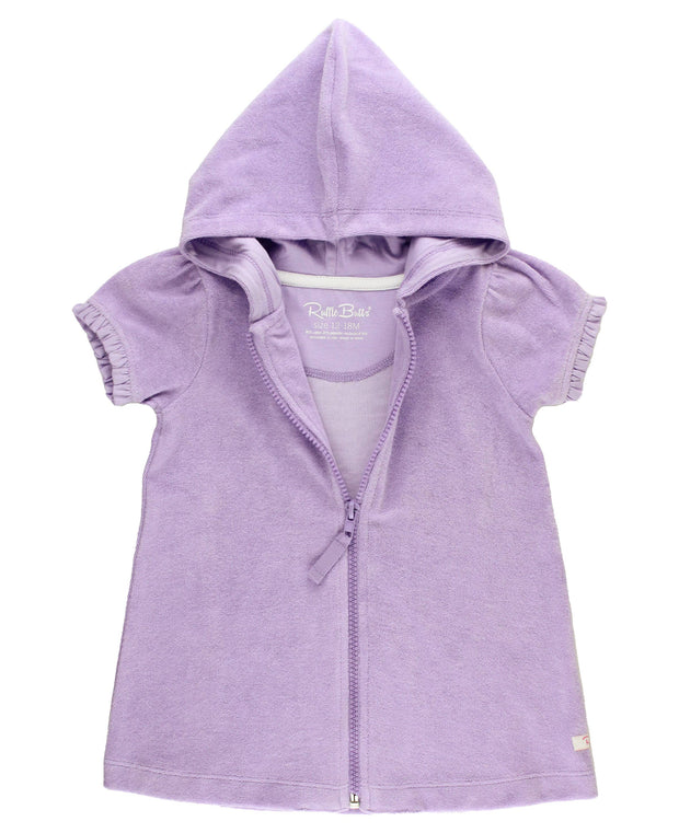 Lavender Terry Full-Zip Cover Up