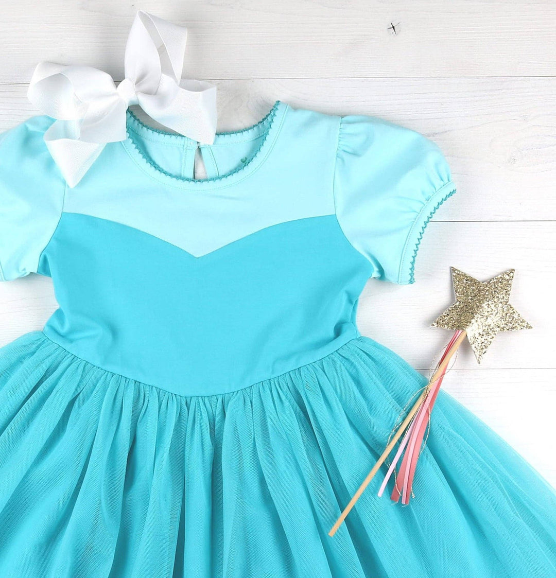 Princess Dress- Aqua Small (4T-5)