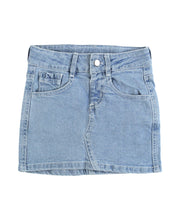 Light Wash Ruffle Denim Skirt