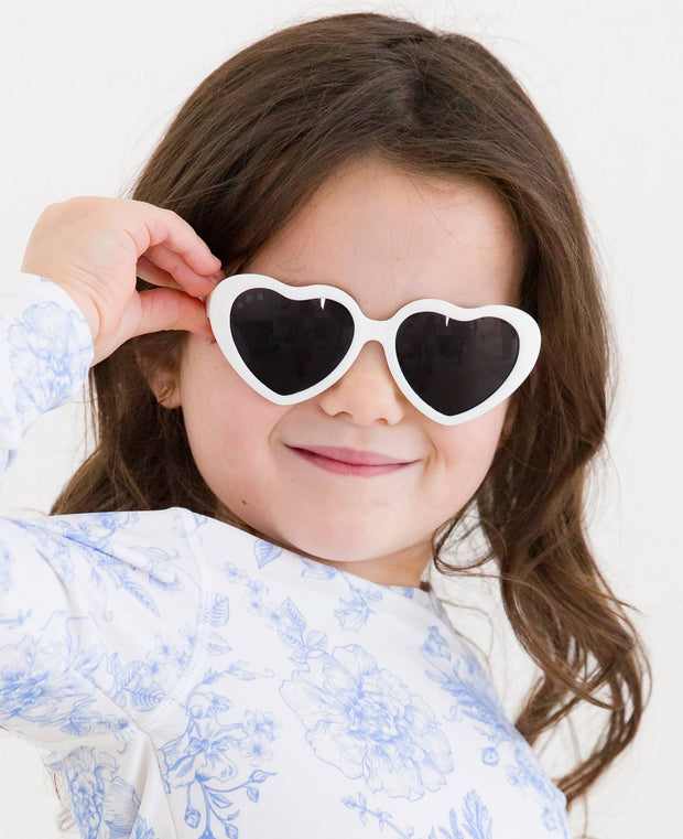 White RuffleButts x Roshambo Heart Sunglasses