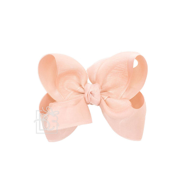 LAYERED ORGANZA/GROSGRAIN BOW ON CLIP