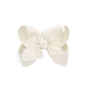 LAYERED ORGANZA/GROSGRAIN BOW ON CLIP