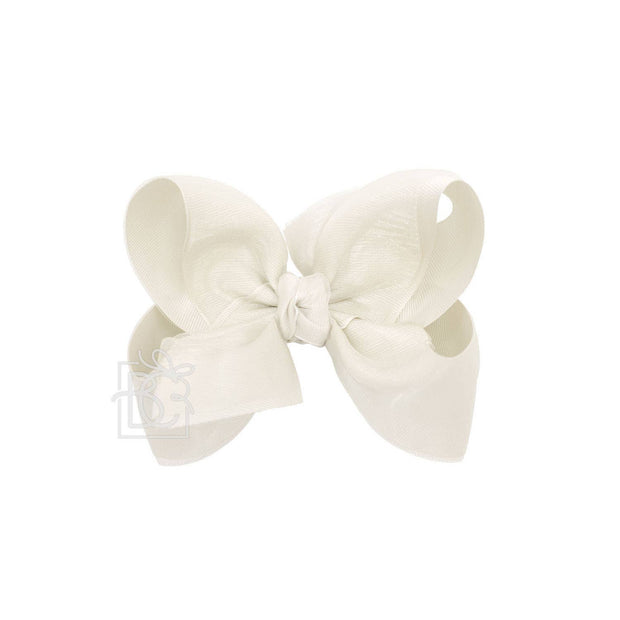 LAYERED ORGANZA/GROSGRAIN BOW ON CLIP