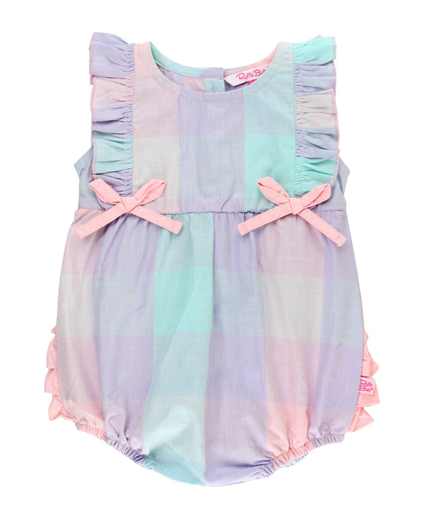 Cotton Candy Plaid Classic Ruffle Romper