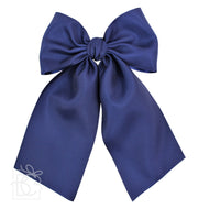 OPAQUE SATIN BOW W/ EURO KNOT & TAILS: 4.5" Large