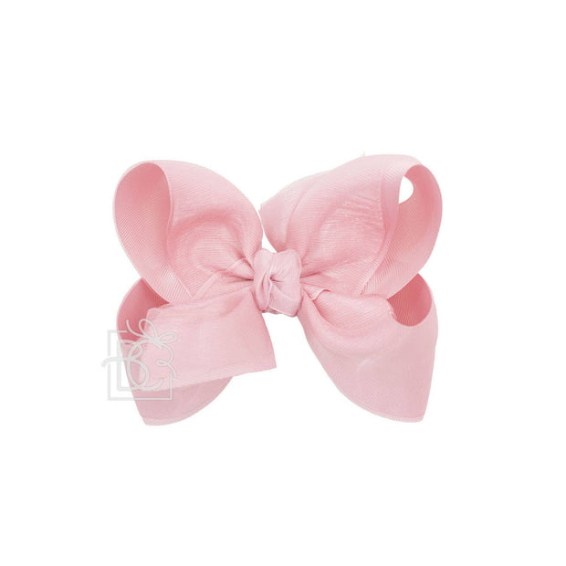 LAYERED ORGANZA/GROSGRAIN BOW ON CLIP