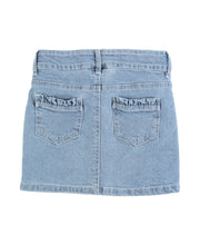 Light Wash Ruffle Denim Skirt