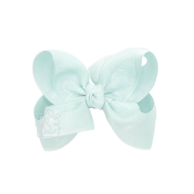 LAYERED ORGANZA/GROSGRAIN BOW ON CLIP
