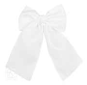 OPAQUE SATIN BOW W/ EURO KNOT & TAILS: 4.5" Large