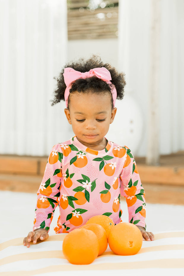 Orange You The Sweetest Long Sleeve One Piece Rash Guard