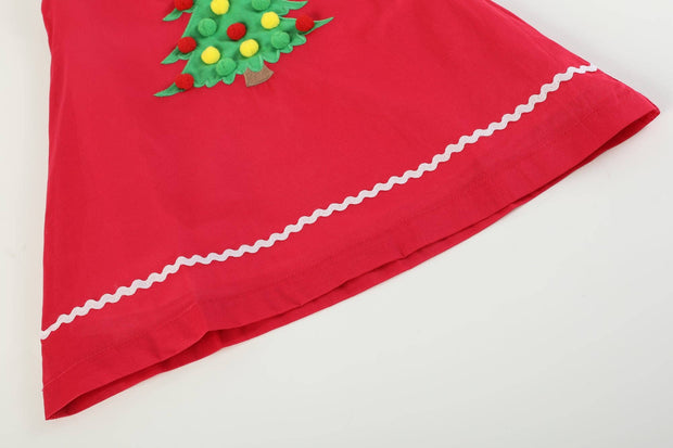 Red Pompom Christmas Tree Dress