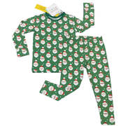 Bamboo Vintage Santa Two Piece Jammies-Green