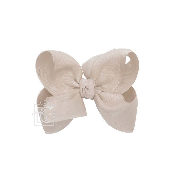LAYERED ORGANZA/GROSGRAIN BOW ON CLIP