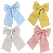 OPAQUE SATIN BOW W/ EURO KNOT & TAILS: 4.5" Large