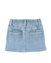 Light Wash Ruffle Denim Skirt