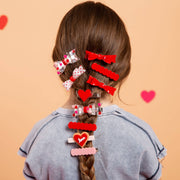 VAL-Fat Bow Red/Pink Heart Alligator Clips