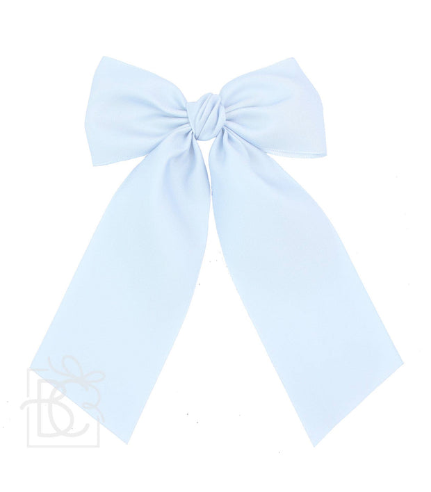 OPAQUE SATIN BOW W/ EURO KNOT & TAILS: 4.5" Large