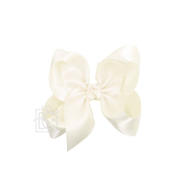 SATIN BOW ON CLIP: 5.5" Huge - 2.25" Ribbon on Alligator Clip