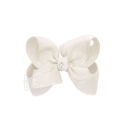 LAYERED ORGANZA/GROSGRAIN BOW ON CLIP