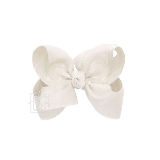 LAYERED ORGANZA/GROSGRAIN BOW ON CLIP