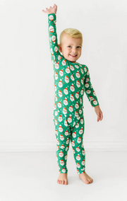 Bamboo Vintage Santa Two Piece Jammies-Green