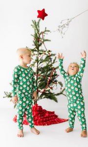 Bamboo Vintage Santa Two Piece Jammies-Green