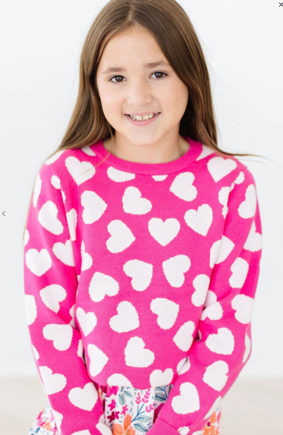 HOT PINK HEARTS SWEATER