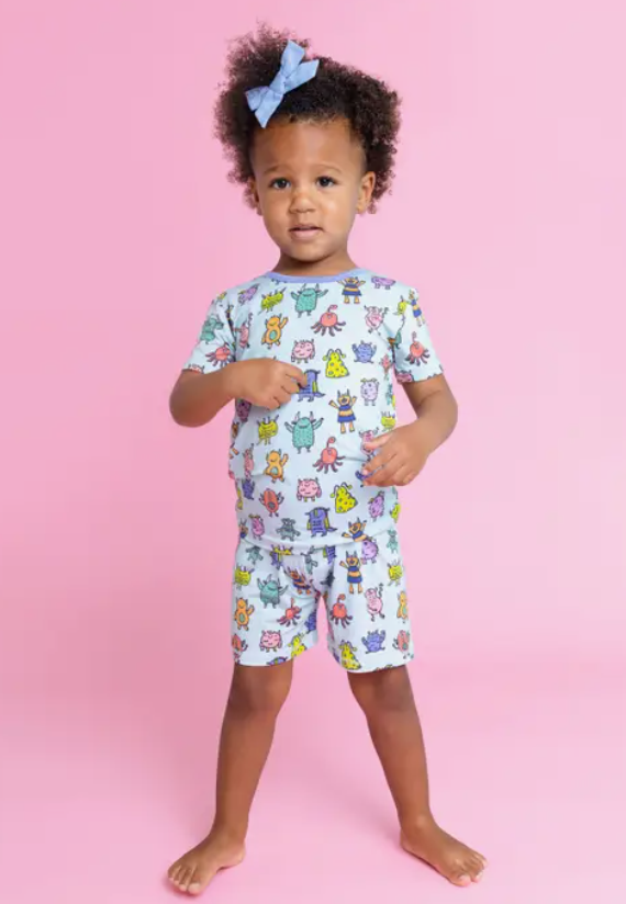 Silly Monsters Short Sleeve Jammies - Bamboo