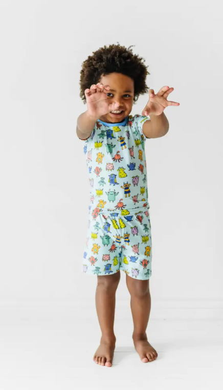 Silly Monsters Short Sleeve Jammies - Bamboo