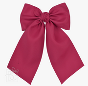 OPAQUE SATIN BOW W/ EURO KNOT & TAILS: 4.5" Large