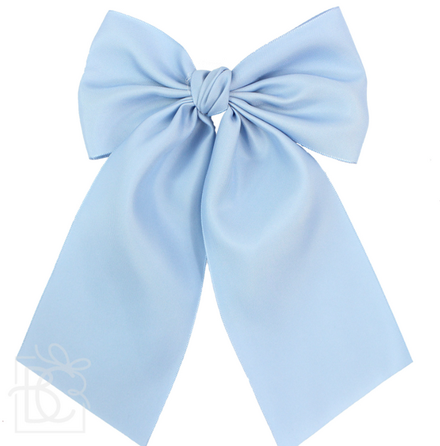 OPAQUE SATIN BOW W/ EURO KNOT & TAILS: 4.5" Large