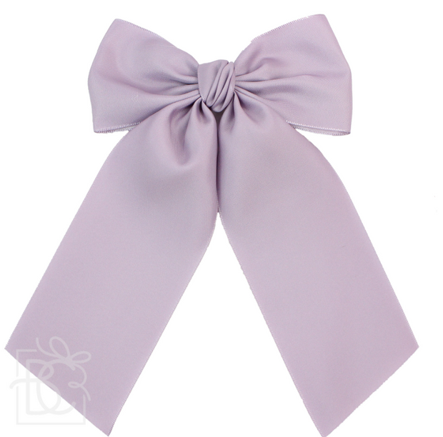 OPAQUE SATIN BOW W/ EURO KNOT & TAILS: 4.5" Large