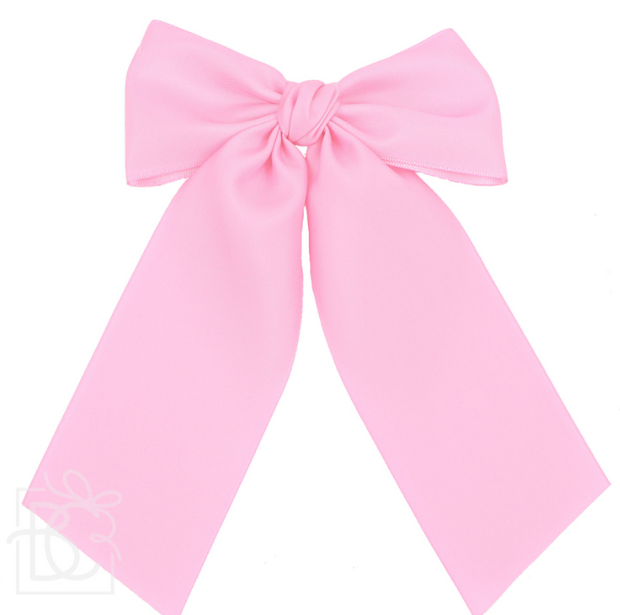 OPAQUE SATIN BOW W/ EURO KNOT & TAILS: 4.5" Large