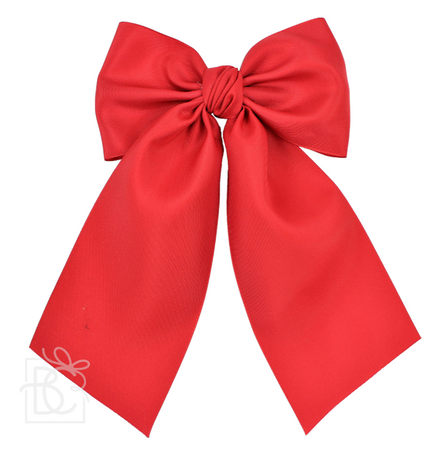 OPAQUE SATIN BOW W/ EURO KNOT & TAILS: 4.5" Large