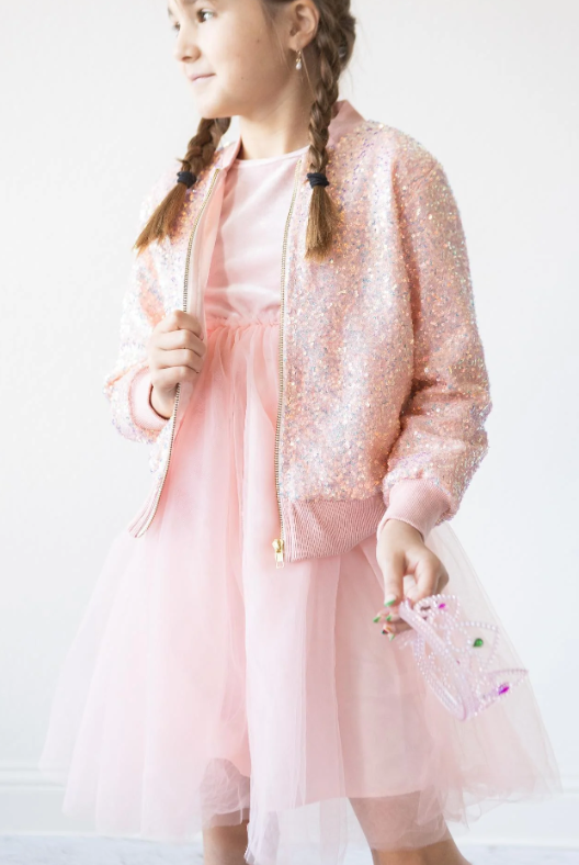 PEACH SEQUIN JACKET