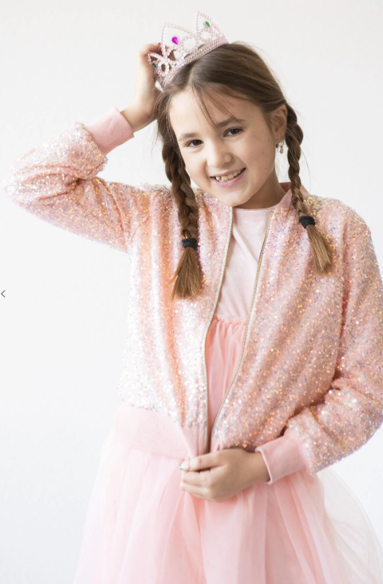 PEACH SEQUIN JACKET