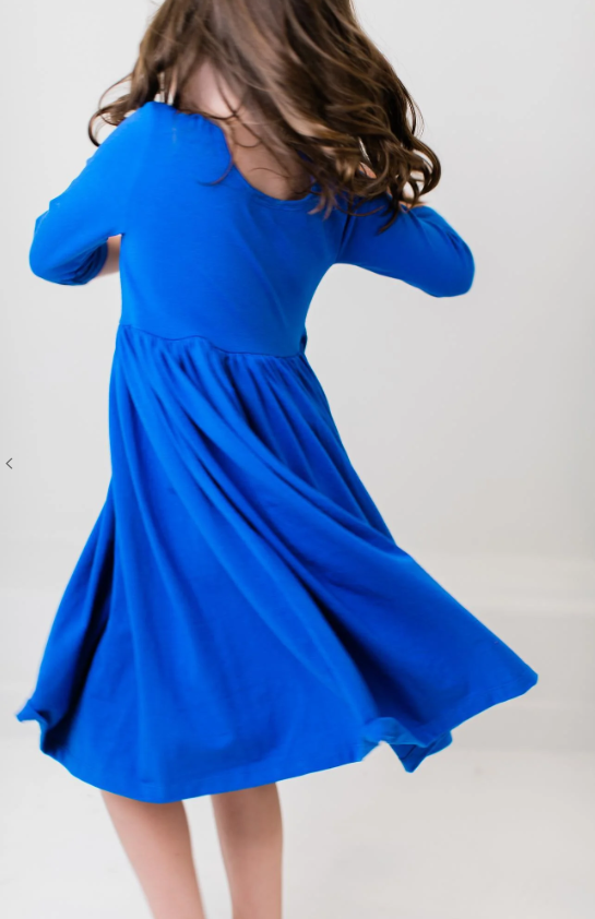 ROYAL BLUE POCKET TWIRL DRESS