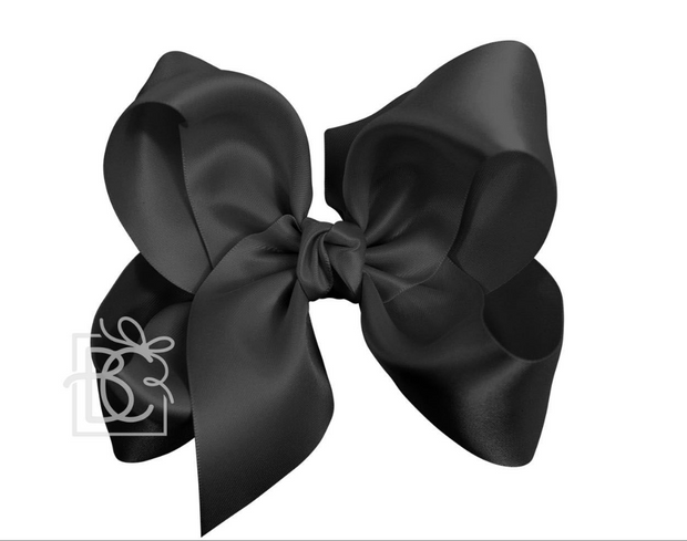 SATIN BOW ON CLIP: 5.5" Huge - 2.25" Ribbon on Alligator Clip