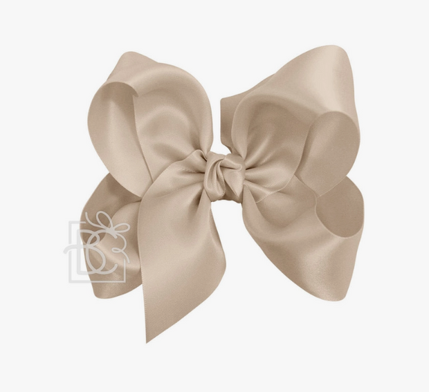 SATIN BOW ON CLIP: 5.5" Huge - 2.25" Ribbon on Alligator Clip