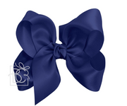 SATIN BOW ON CLIP: 5.5" Huge - 2.25" Ribbon on Alligator Clip