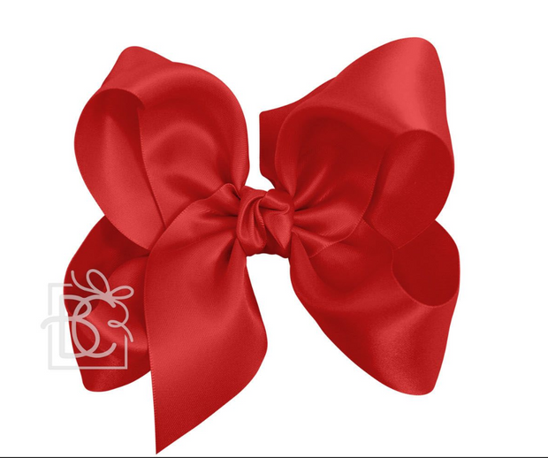 SATIN BOW ON CLIP: 5.5" Huge - 2.25" Ribbon on Alligator Clip