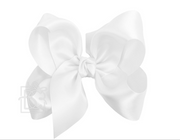 SATIN BOW ON CLIP: 5.5" Huge - 2.25" Ribbon on Alligator Clip