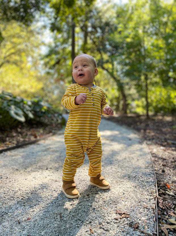 Mustard Stripe Romper